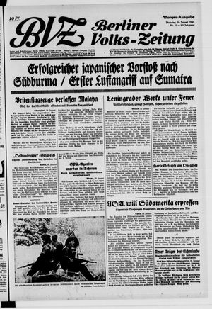 Berliner Volkszeitung vom 20.01.1942