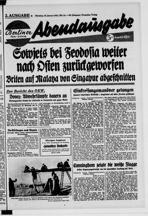 Berliner Volkszeitung vom 20.01.1942