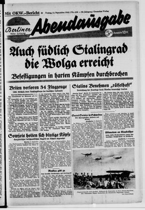 Berliner Volkszeitung vom 11.09.1942