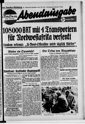 Berliner Volkszeitung vom 09.12.1942