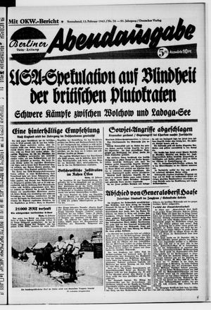 Berliner Volkszeitung vom 13.02.1943