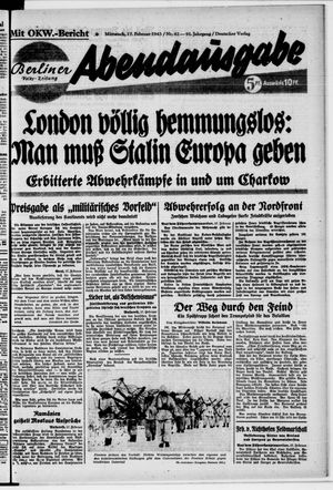 Berliner Volkszeitung vom 17.02.1943