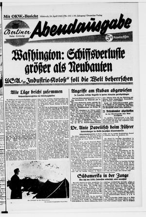 Berliner Volkszeitung vom 28.04.1943