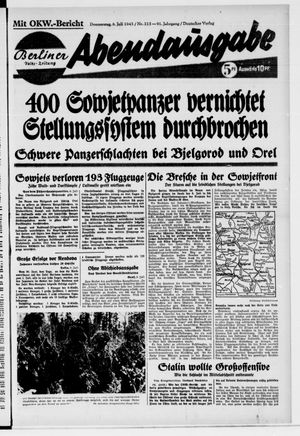 Berliner Volkszeitung vom 08.07.1943