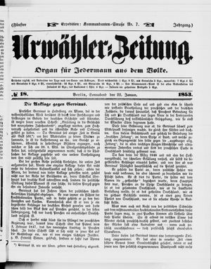 Volks-Zeitung vom 22.01.1853