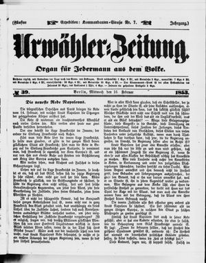 Volks-Zeitung vom 16.02.1853