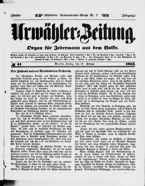 Volks-Zeitung vom 18.02.1853