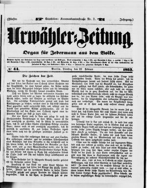 Volks-Zeitung vom 22.02.1853