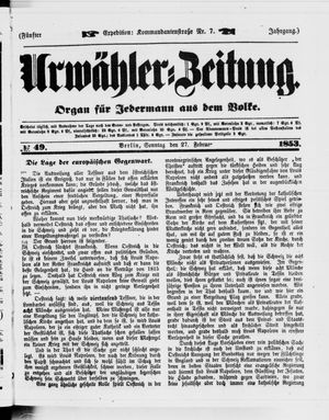 Volks-Zeitung vom 27.02.1853