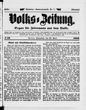 Volks-Zeitung vom 23.04.1853