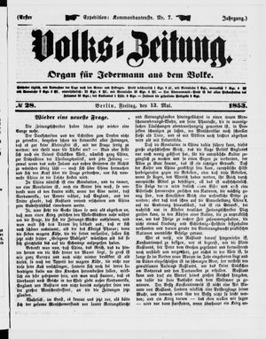 Volks-Zeitung on May 13, 1853