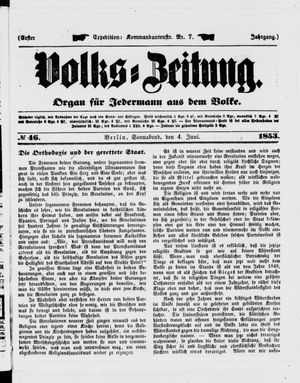 Volks-Zeitung vom 04.06.1853