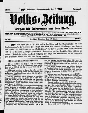 Volks-Zeitung vom 19.06.1853