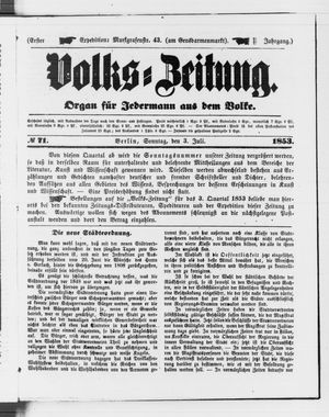 Volks-Zeitung on Jul 3, 1853