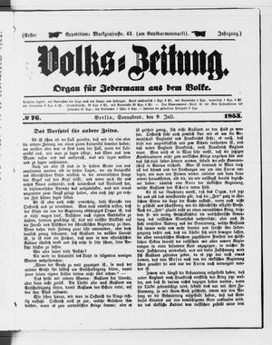 Volks-Zeitung vom 09.07.1853