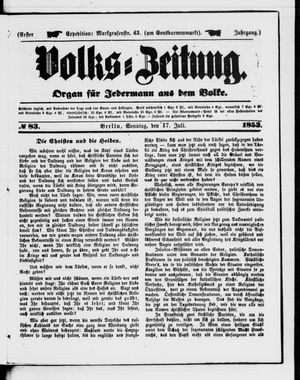 Volks-Zeitung vom 17.07.1853