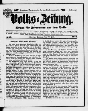 Volks-Zeitung on Jul 24, 1853