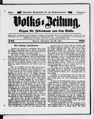 Volks-Zeitung on Jul 30, 1853