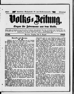 Volks-Zeitung vom 02.08.1853