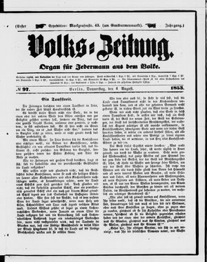 Volks-Zeitung vom 04.08.1853