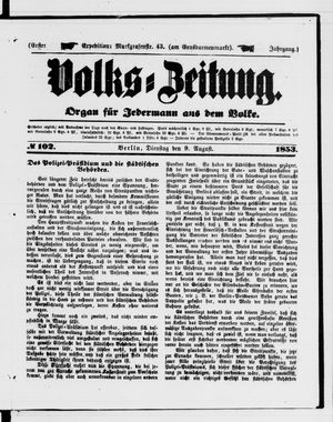 Volks-Zeitung on Aug 9, 1853
