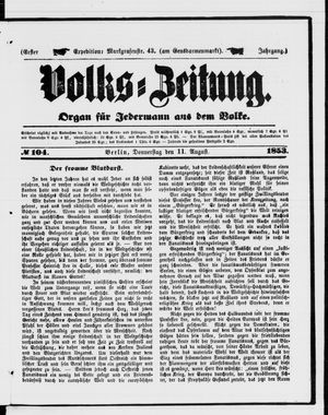 Volks-Zeitung on Aug 11, 1853