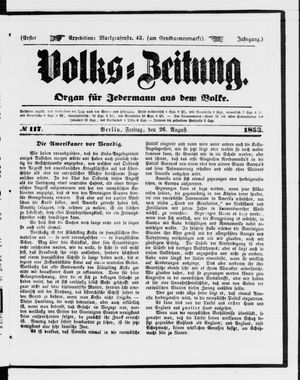 Volks-Zeitung vom 26.08.1853