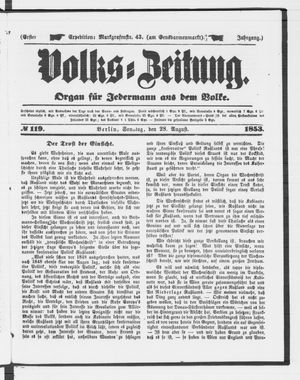 Volks-Zeitung vom 28.08.1853