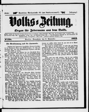 Volks-Zeitung on Sep 3, 1853