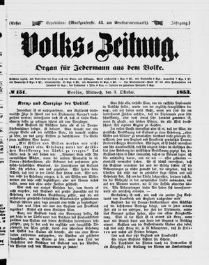 Volks-Zeitung vom 05.10.1853