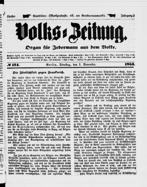 Volks-Zeitung vom 01.11.1853