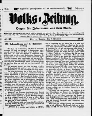 Volks-Zeitung vom 06.11.1853