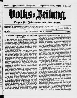 Volks-Zeitung vom 20.11.1853