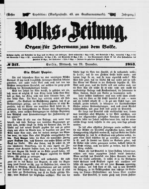 Volks-Zeitung on Dec 21, 1853
