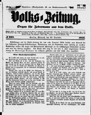 Volks-Zeitung vom 28.12.1853