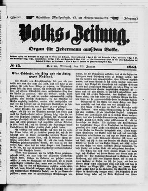 Volks-Zeitung on Jan 18, 1854