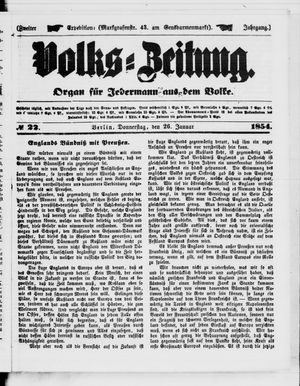 Volks-Zeitung vom 26.01.1854