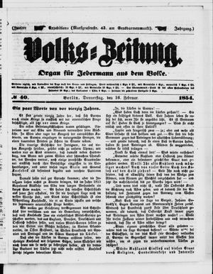 Volks-Zeitung vom 16.02.1854