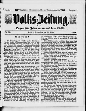 Volks-Zeitung vom 20.04.1854