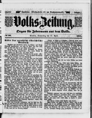 Volks-Zeitung on Apr 27, 1854