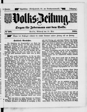 Volks-Zeitung on May 10, 1854
