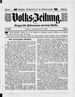 Volks-Zeitung on May 25, 1854