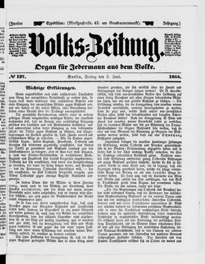 Volks-Zeitung on Jun 2, 1854