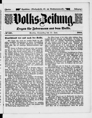 Volks-Zeitung vom 15.06.1854
