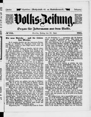 Volks-Zeitung vom 23.06.1854