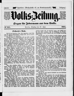 Volks-Zeitung vom 27.06.1854