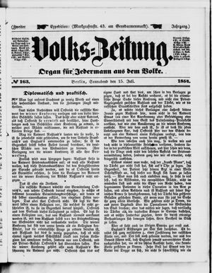 Volks-Zeitung on Jul 15, 1854