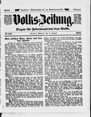 Volks-Zeitung on Aug 2, 1854