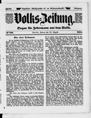 Volks-Zeitung on Aug 25, 1854