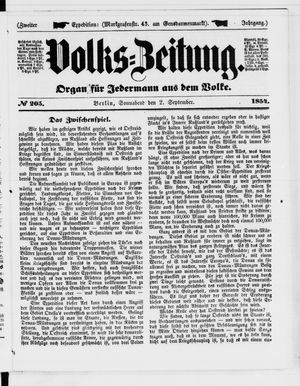 Volks-Zeitung on Sep 2, 1854